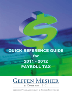 2012 Payroll Tax Quick Reference
