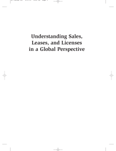 Understanding Sales, Leases, and Licenses in a Global Perspective