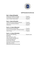 CLP EXAMINATION OUTLINE - Certified Lease & Finance