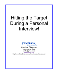 Personal Interview Preparation Packet