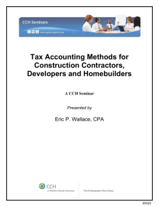General Overview of Tax Rules and Methods