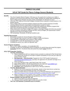 UCLA TAP Guide for Pierce College Honors Students