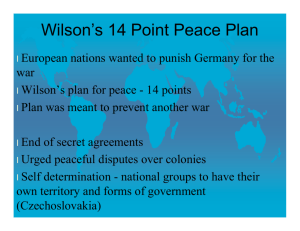 Wilson's 14 Point Peace Plan