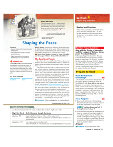 Shaping the Peace - HASTworldhistory9thgrade