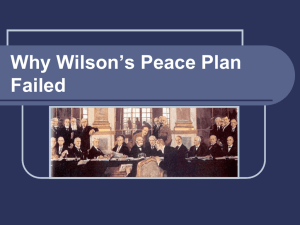 Why Wilson's Peace Plan Failed