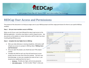 REDCap User Access and Permissions