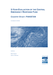 COUNTRY STUDY: PAKISTAN