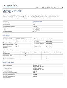 Clemson University College Profile Print Version