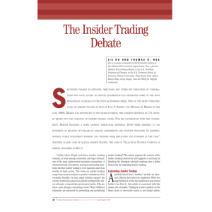The Insider Trading Debate - Federal Reserve Bank of Atlanta