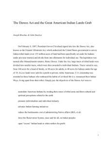 The Dawes Act and the Great American Indian