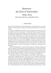 Summary Jan Zoet of Amsterdam 1609-1674 - VU