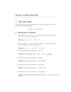 Section 3.6:The Chain Rule 1 The Chain Rule 2 Homework Problems