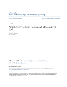 Negotiorum Gestio in Roman and Modern Civil Law
