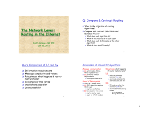 Routing in the Internet - Clark Science Center