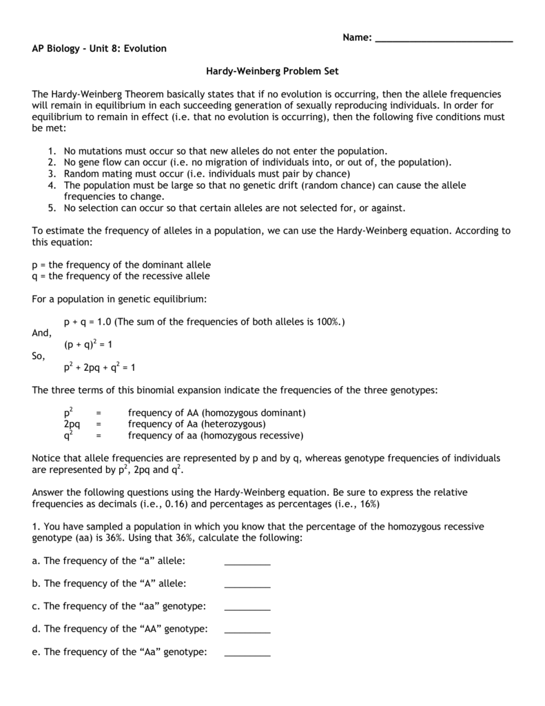 The Hardy Weinberg Equation Pogil Answer Key Pdf The Hardy Weinberg Equation Pogil Answer Key 