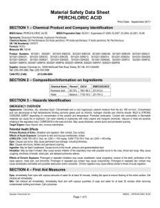 Material Safety Data Sheet PERCHLORIC ACID