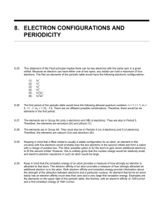 8. electron configurations and periodicity