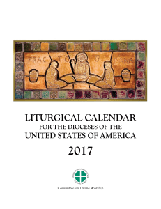 Liturgical Calendar 2017