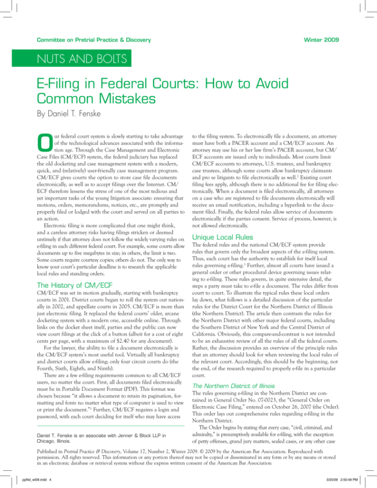 E Filing in Federal Courts: How to Avoid Common