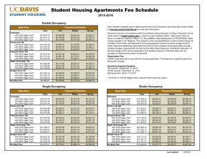 Student Housing Apartments Fee Schedule