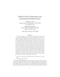 Relative Factor Endowments and International Portfolio Choice"
