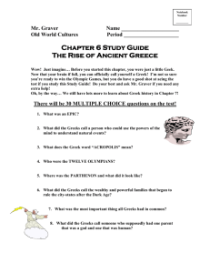 Chapter 6 Study Guide The Rise of Ancient Greece