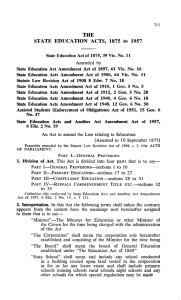 THE STATE EDUCATION ACTS, 1875 to 1957