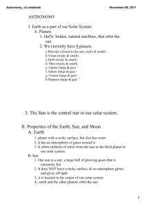 3. The Sun is the central star in our solar system. II. Properties of the