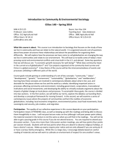 Spring 2014 - Community & Environment Sociology