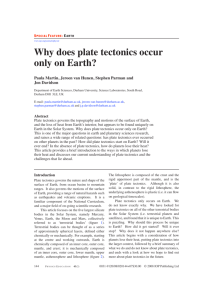 Why does plate tectonics occur only on Earth?