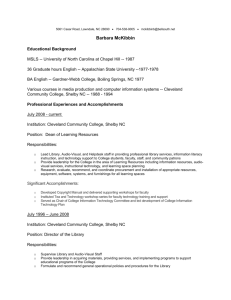 resumes - Cleveland Community College