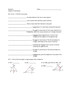Geometry Name Chapter 5 Test Review #1- 10: [5-1 – 5-4] Fill