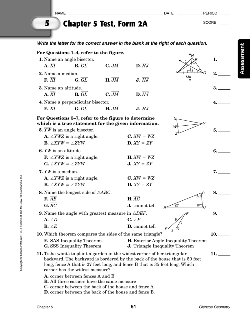 11 Chapter 5 Test Form 1 Answer Key MorwennaJawad