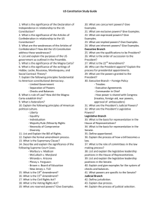 US Constitution Study Guide II