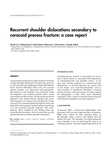 Recurrent shoulder dislocations secondary to coracoid process