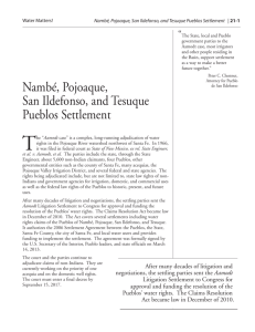 Nambé, Pojoaque, San Ildefonso, and Tesuque Pueblos Settlement