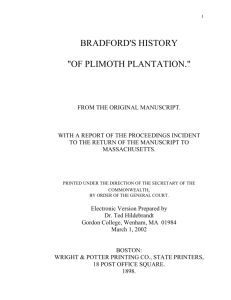 Bradford's History "Of Plimoth Plantation"