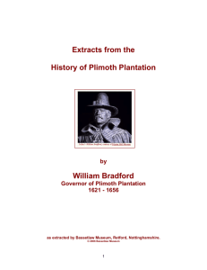 Extracts from the History of Plimoth Plantation William Bradford