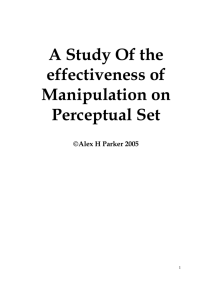 Manipulation of Perceptual Set Study