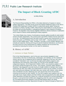 Block Granting AFDC - The Center for State and Local Government