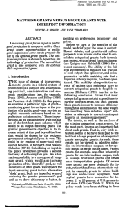 matching grants versus block grants