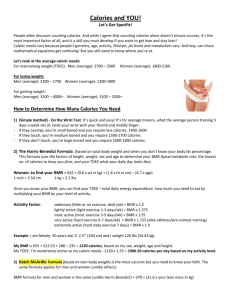 Calories and YOU – Part 2