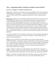 Title: Transitioning Pediatric Nutrition Surveillance System (PedNSS)