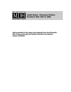 Pediatric Nutrition Surveillance System Report