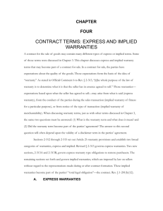 contract terms: express and implied warranties