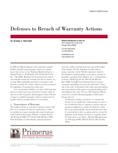 Defenses to Breach of Warranty Actions