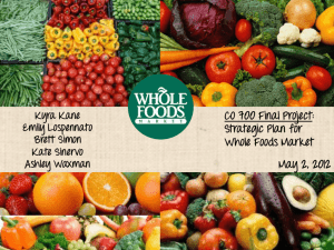Whole Foods Strategic Plan