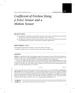 Coefficient of Friction Using a Force Sensor and a Motion Sensor