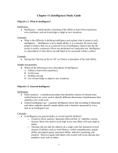 Chapter 11 (Intelligence) Study Guide