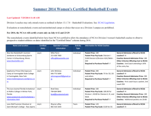 Summer 2014 Women's Certified Basketball Events